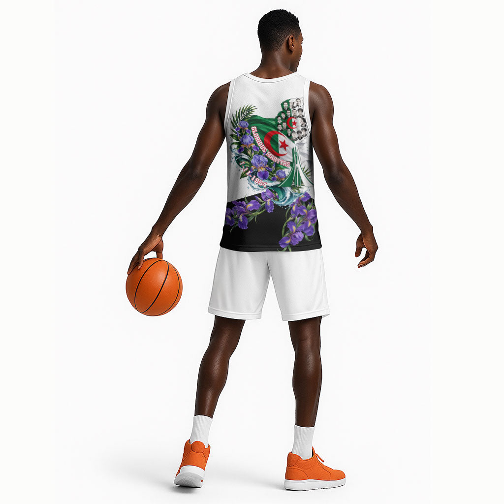 Algeria Revolution Day Basketball Jersey Algerian Flag Patriot - Glorious Martyrs