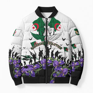 Algeria Revolution Day Bomber Puffer Jacket Algerian Flag Patriot - Glorious Martyrs