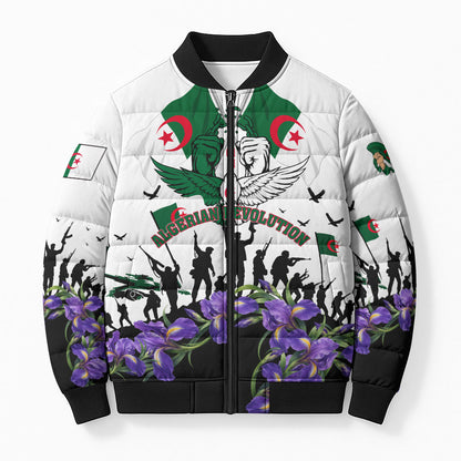 Algeria Revolution Day Bomber Puffer Jacket Algerian Flag Patriot - Glorious Martyrs