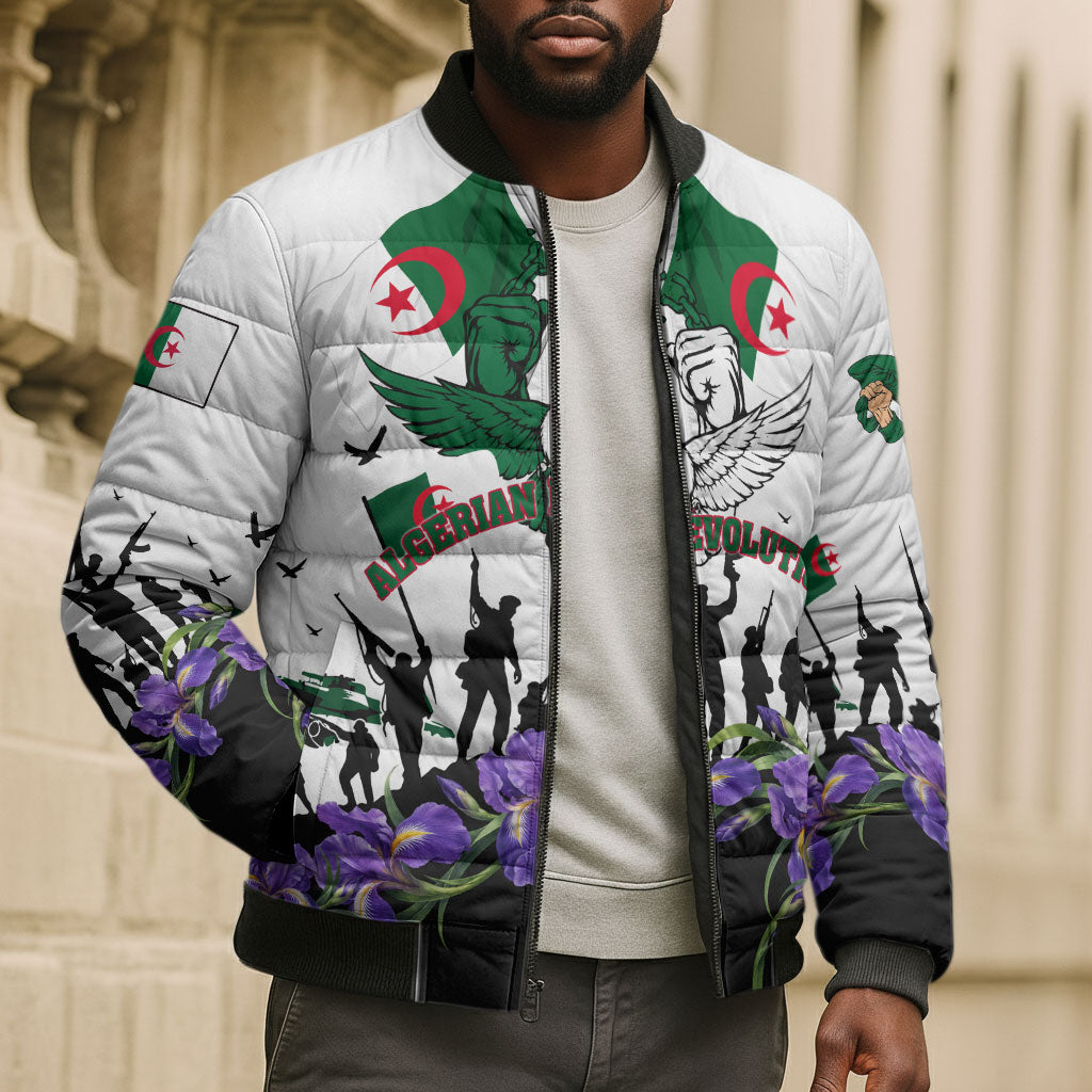 Algeria Revolution Day Bomber Puffer Jacket Algerian Flag Patriot - Glorious Martyrs