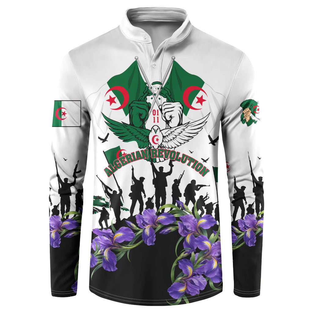 Algeria Revolution Day Button Sweatshirt Algerian Flag Patriot - Glorious Martyrs
