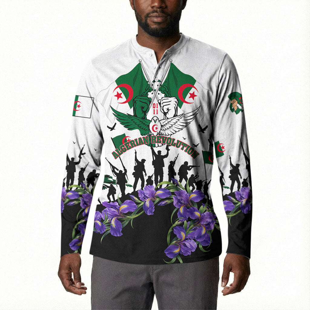 Algeria Revolution Day Button Sweatshirt Algerian Flag Patriot - Glorious Martyrs