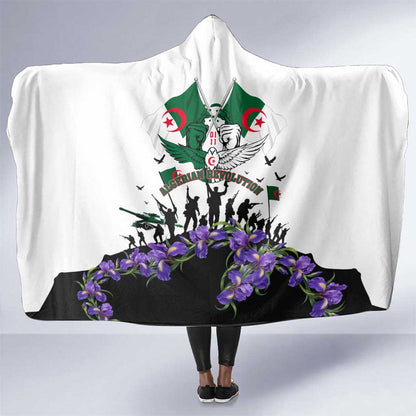 Algeria Revolution Day Hooded Blanket Algerian Flag Patriot - Glorious Martyrs