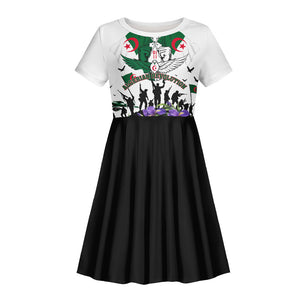 Algeria Revolution Day Kid Short Sleeve Dress Algerian Flag Patriot - Glorious Martyrs