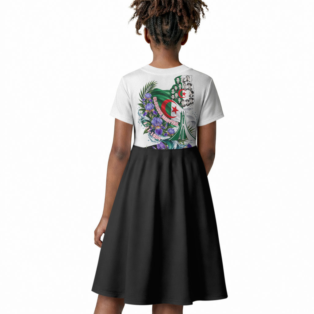 Algeria Revolution Day Kid Short Sleeve Dress Algerian Flag Patriot - Glorious Martyrs