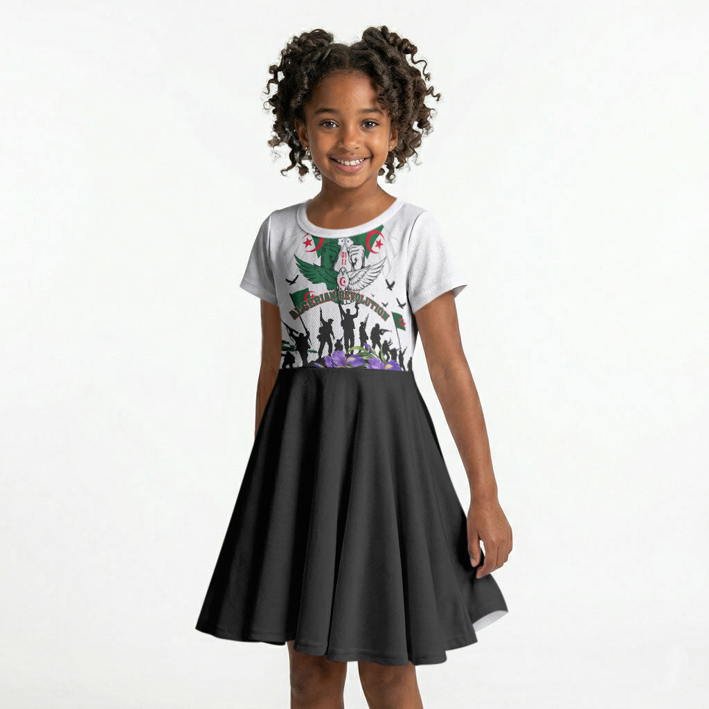 Algeria Revolution Day Kid Short Sleeve Dress Algerian Flag Patriot - Glorious Martyrs