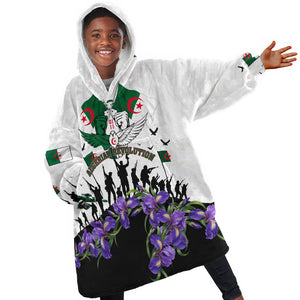 Algeria Revolution Day Kid Wearable Blanket Hoodie Algerian Flag Patriot - Glorious Martyrs