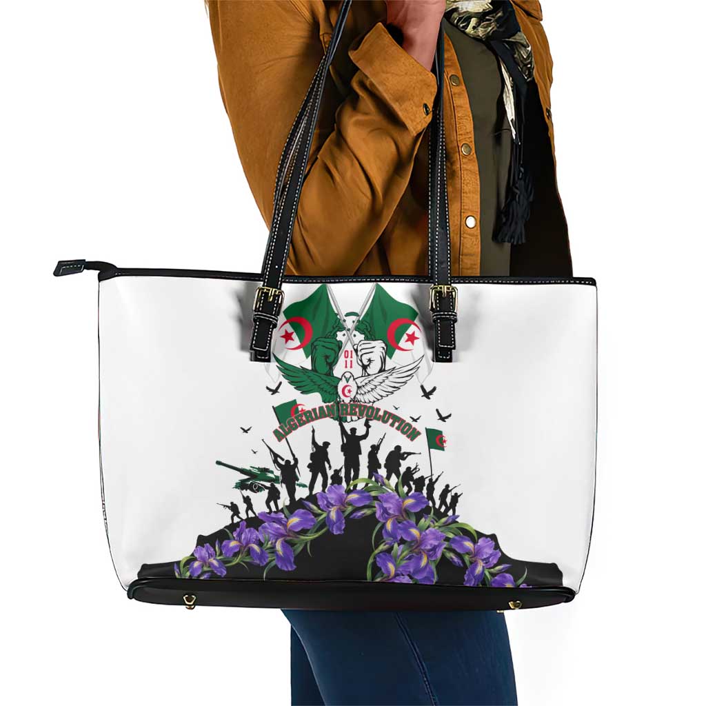Algeria Revolution Day Leather Tote Bag Algerian Flag Patriot - Glorious Martyrs