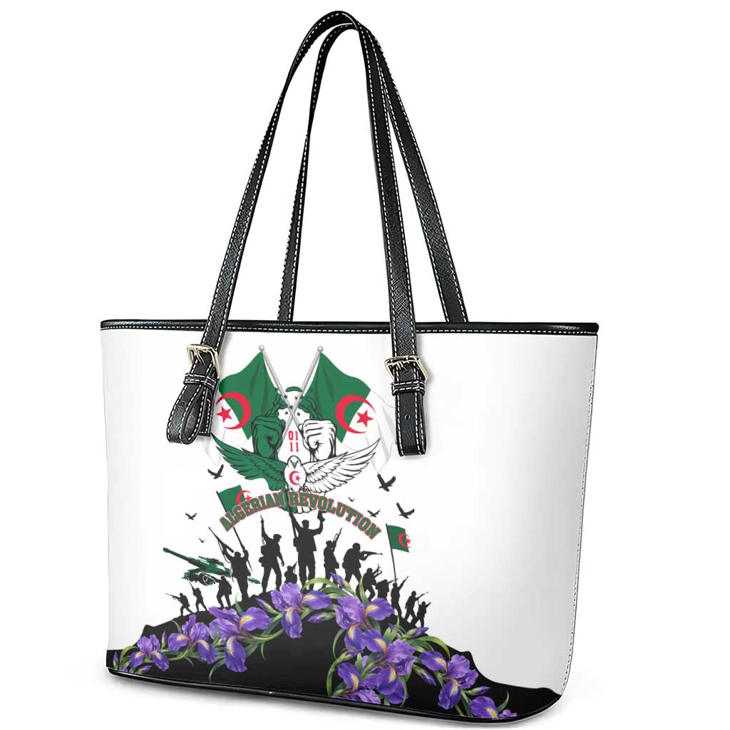 Algeria Revolution Day Leather Tote Bag Algerian Flag Patriot - Glorious Martyrs