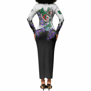 Algeria Revolution Day Long Sleeve Bodycon Dress Algerian Flag Patriot - Glorious Martyrs