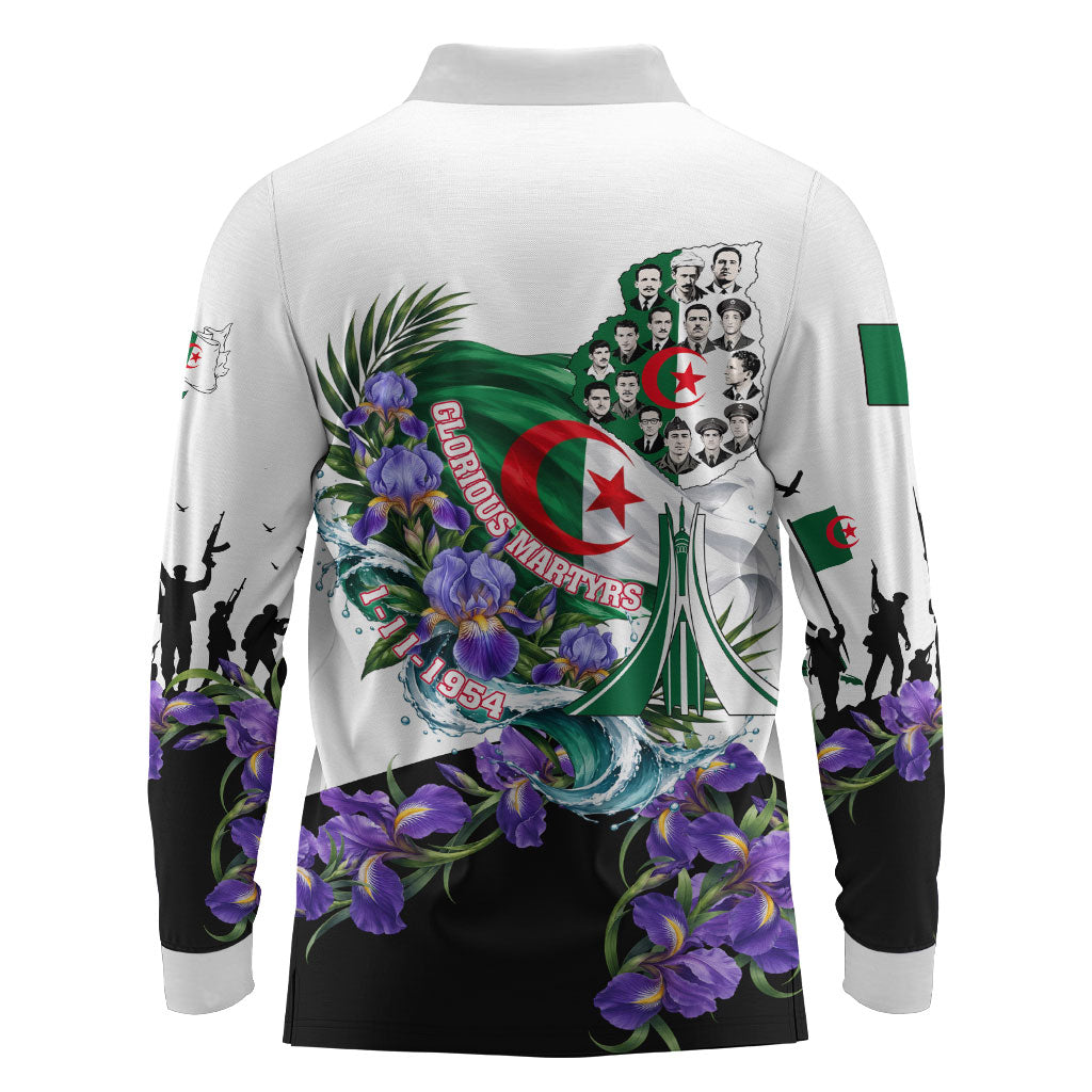 Algeria Revolution Day Long Sleeve Polo Shirt Algerian Flag Patriot - Glorious Martyrs