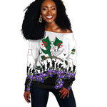 Algeria Revolution Day Off Shoulder Sweater Algerian Flag Patriot - Glorious Martyrs