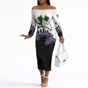 Algeria Revolution Day Off The Shoulder Long Sleeve Dress Algerian Flag Patriot - Glorious Martyrs