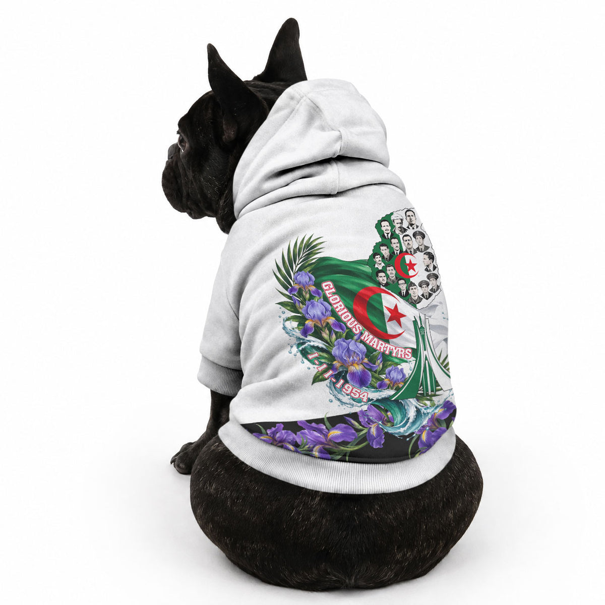 Algeria Revolution Day Pet Hoodie Algerian Flag Patriot - Glorious Martyrs