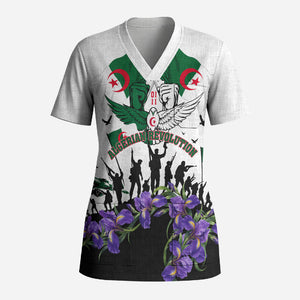 Algeria Revolution Day Scrub Top Algerian Flag Patriot - Glorious Martyrs