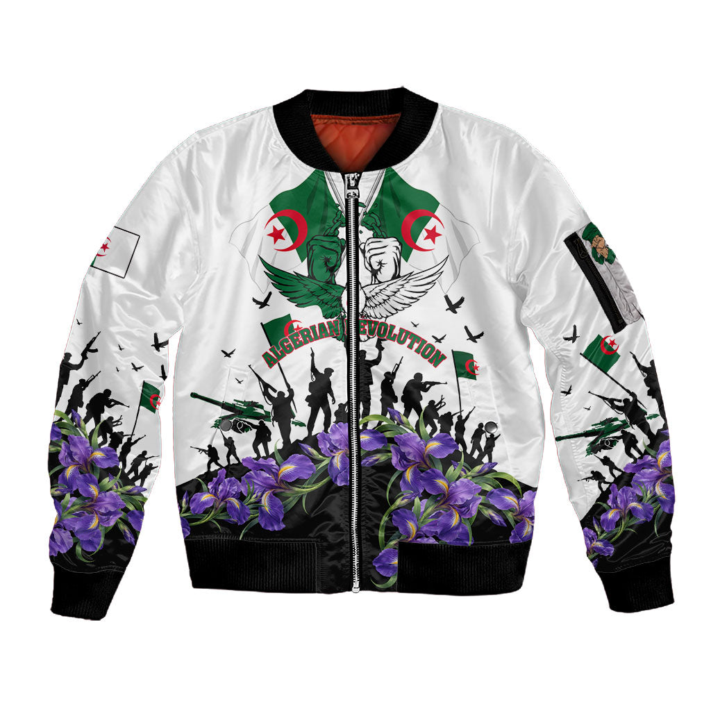Algeria Revolution Day Sleeve Zip Bomber Jacket Algerian Flag Patriot - Glorious Martyrs