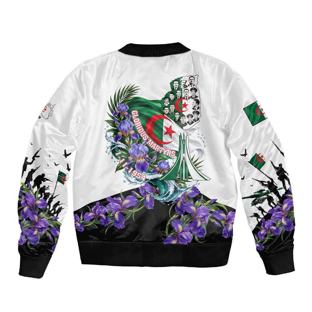 Algeria Revolution Day Sleeve Zip Bomber Jacket Algerian Flag Patriot - Glorious Martyrs