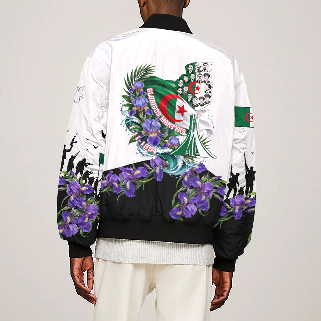 Algeria Revolution Day Sleeve Zip Bomber Jacket Algerian Flag Patriot - Glorious Martyrs