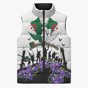 Algeria Revolution Day Sleeveless Puffer Jacket Algerian Flag Patriot - Glorious Martyrs