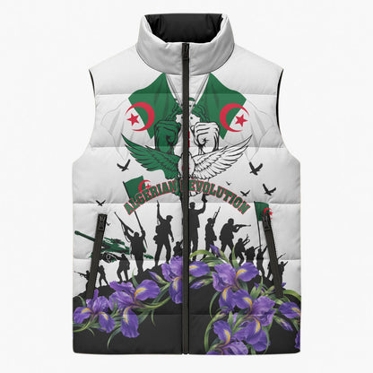 Algeria Revolution Day Sleeveless Puffer Jacket Algerian Flag Patriot - Glorious Martyrs