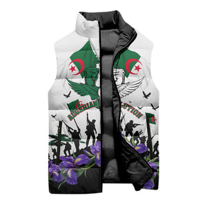 Algeria Revolution Day Sleeveless Puffer Jacket Algerian Flag Patriot - Glorious Martyrs