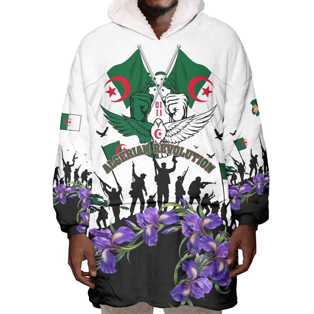 Algeria Revolution Day Wearable Blanket Hoodie Algerian Flag Patriot - Glorious Martyrs