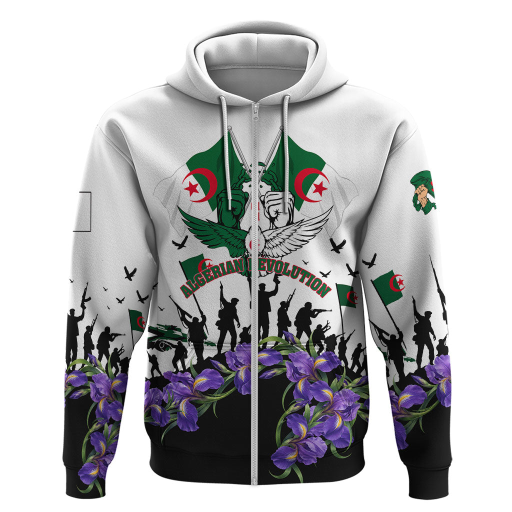 Algeria Revolution Day Zip Hoodie Algerian Flag Patriot - Glorious Martyrs