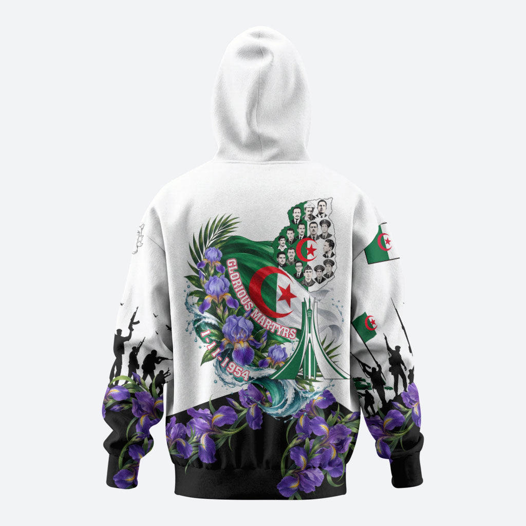 Algeria Revolution Day Zip Hoodie Algerian Flag Patriot - Glorious Martyrs
