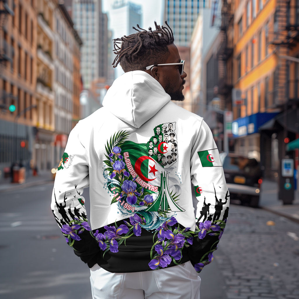 Algeria Revolution Day Zip Hoodie Algerian Flag Patriot - Glorious Martyrs