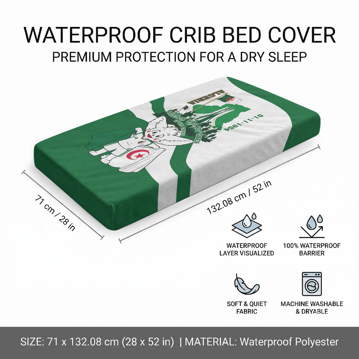 Algeria Revolution Day Baby Bed Cover Algerian Freedom Patriot - One Million And A Half Martyrs