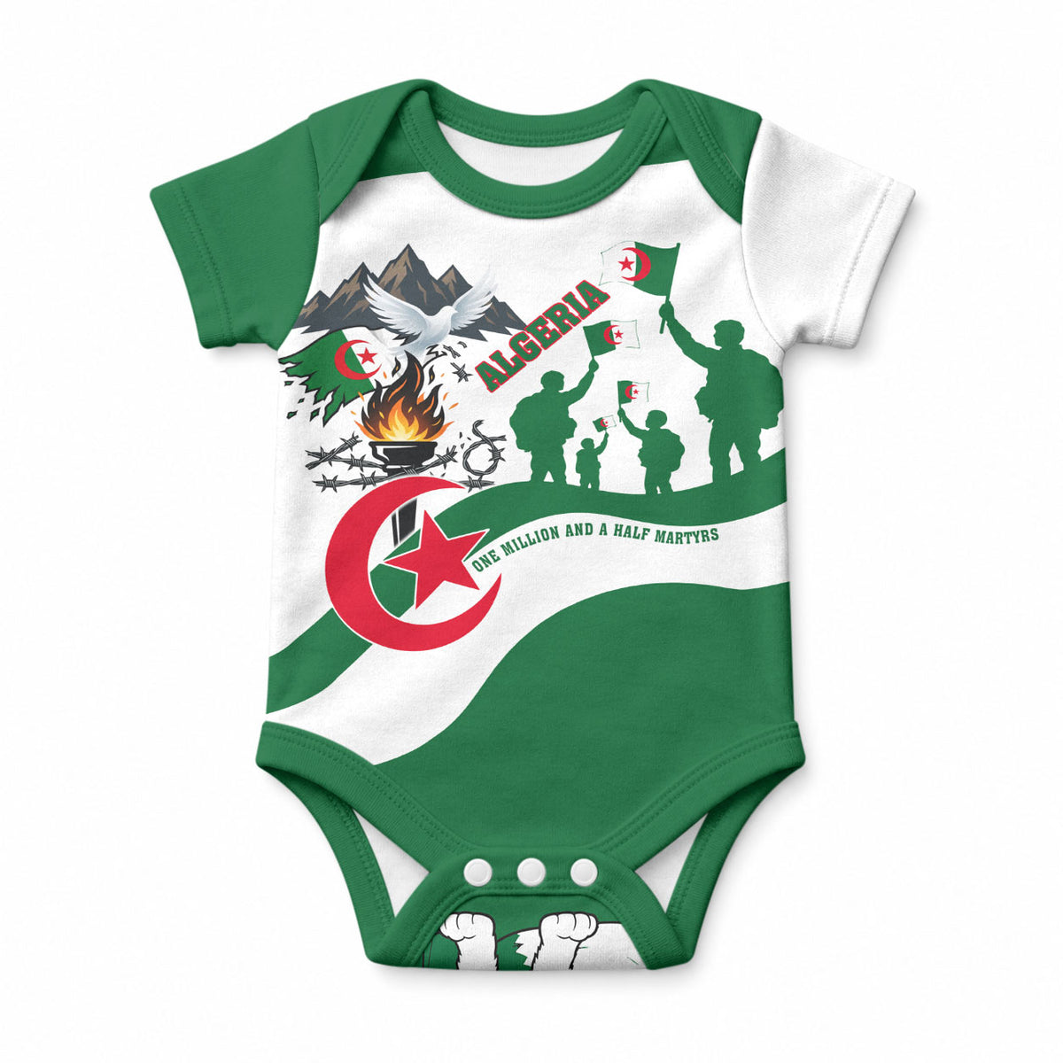 Algeria Revolution Day Baby Onesie Algerian Freedom Patriot - One Million And A Half Martyrs