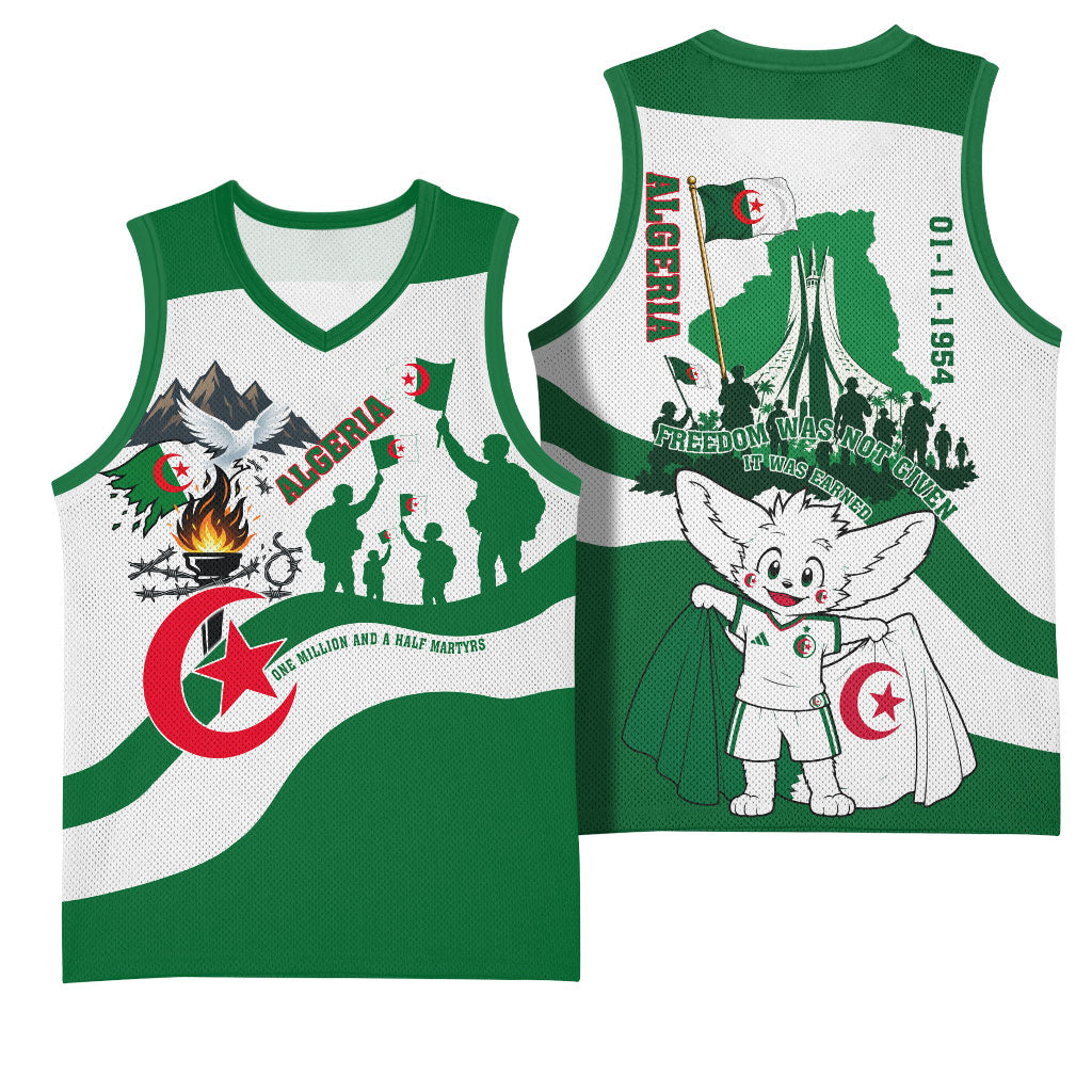 Algeria Revolution Day Basketball Jersey Algerian Freedom Patriot - One Million And A Half Martyrs