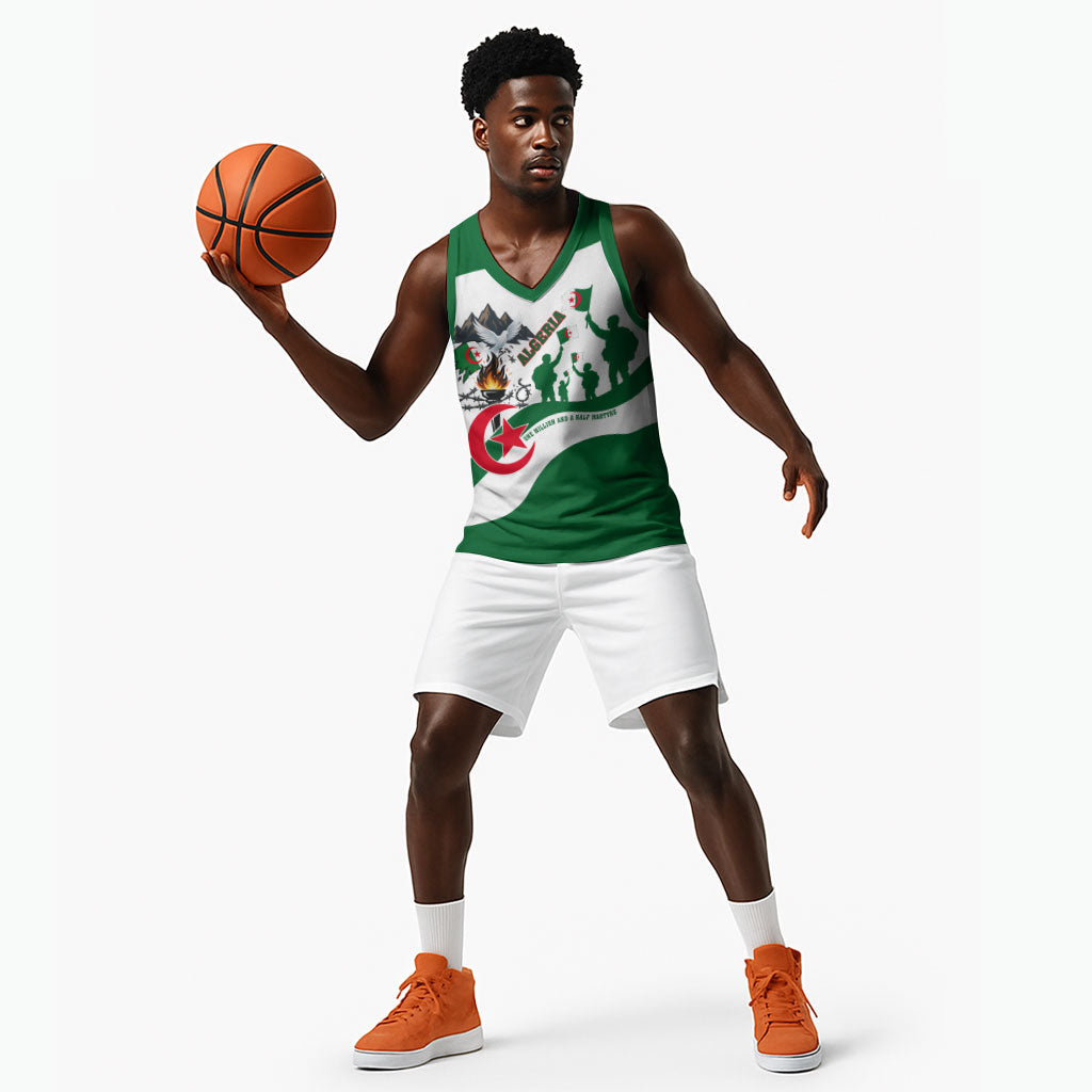 Algeria Revolution Day Basketball Jersey Algerian Freedom Patriot - One Million And A Half Martyrs