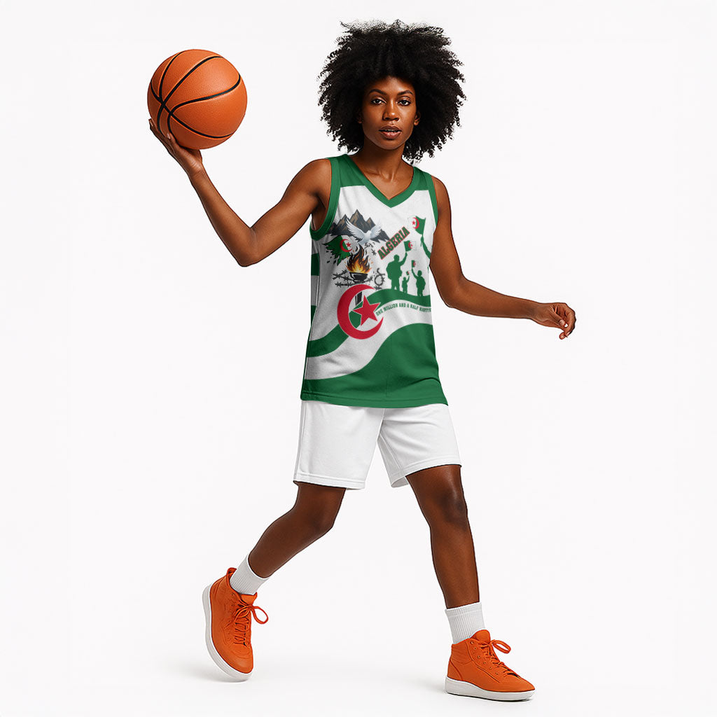 Algeria Revolution Day Basketball Jersey Algerian Freedom Patriot - One Million And A Half Martyrs