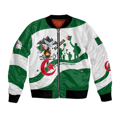 Algeria Revolution Day Bomber Jacket Algerian Freedom Patriot - One Million And A Half Martyrs
