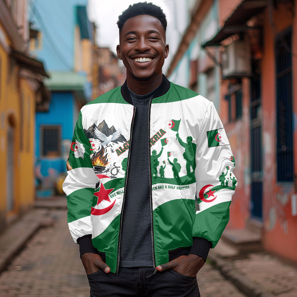 Algeria Revolution Day Bomber Jacket Algerian Freedom Patriot - One Million And A Half Martyrs