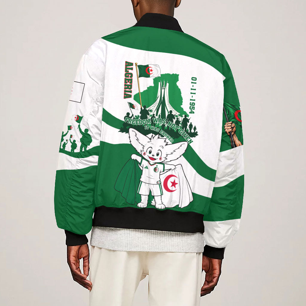 Algeria Revolution Day Bomber Jacket Algerian Freedom Patriot - One Million And A Half Martyrs