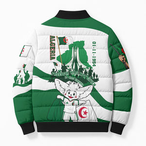 Algeria Revolution Day Bomber Puffer Jacket Algerian Freedom Patriot - One Million And A Half Martyrs