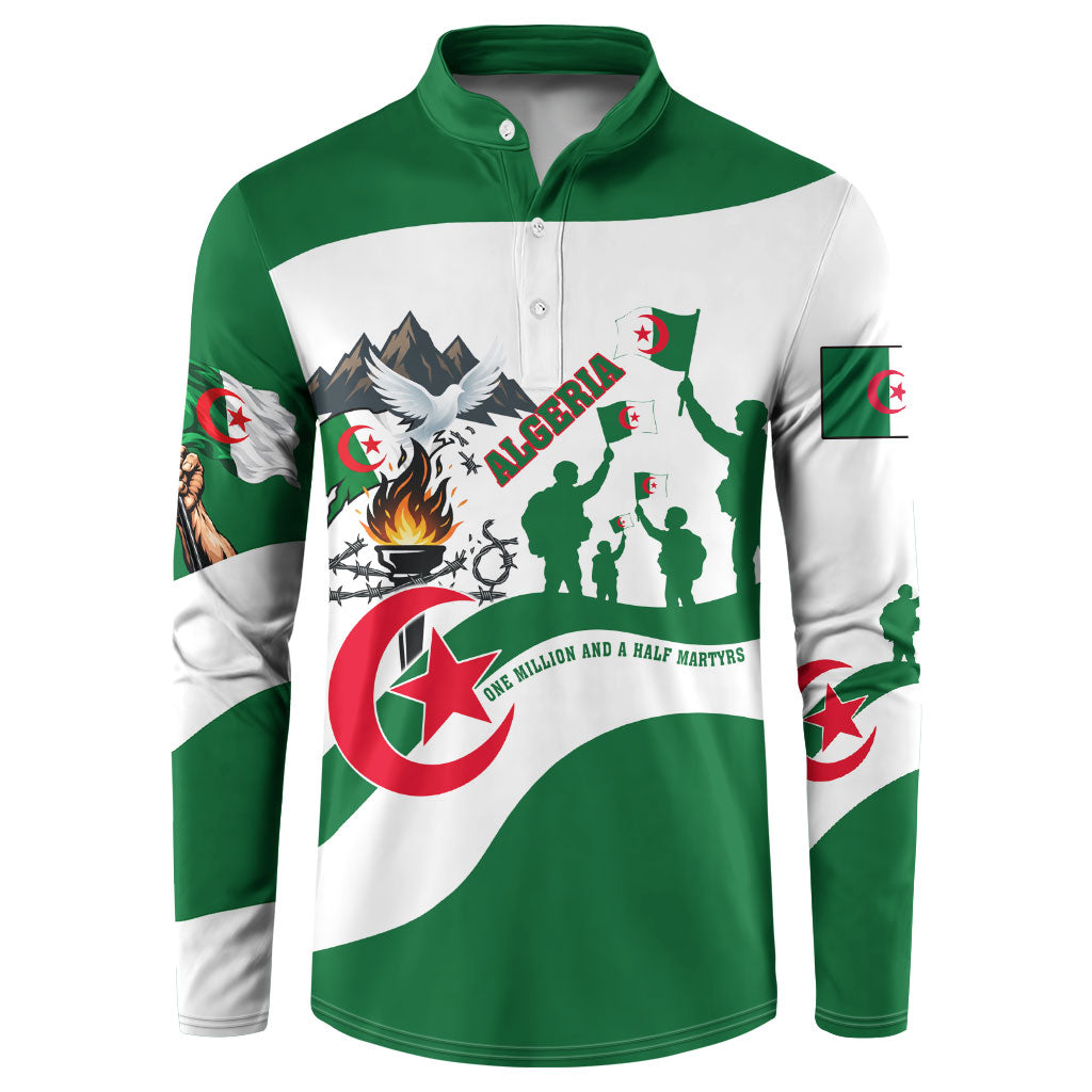 Algeria Revolution Day Button Sweatshirt Algerian Freedom Patriot - One Million And A Half Martyrs