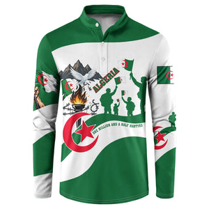 Algeria Revolution Day Button Sweatshirt Algerian Freedom Patriot - One Million And A Half Martyrs