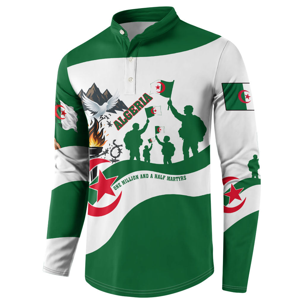 Algeria Revolution Day Button Sweatshirt Algerian Freedom Patriot - One Million And A Half Martyrs