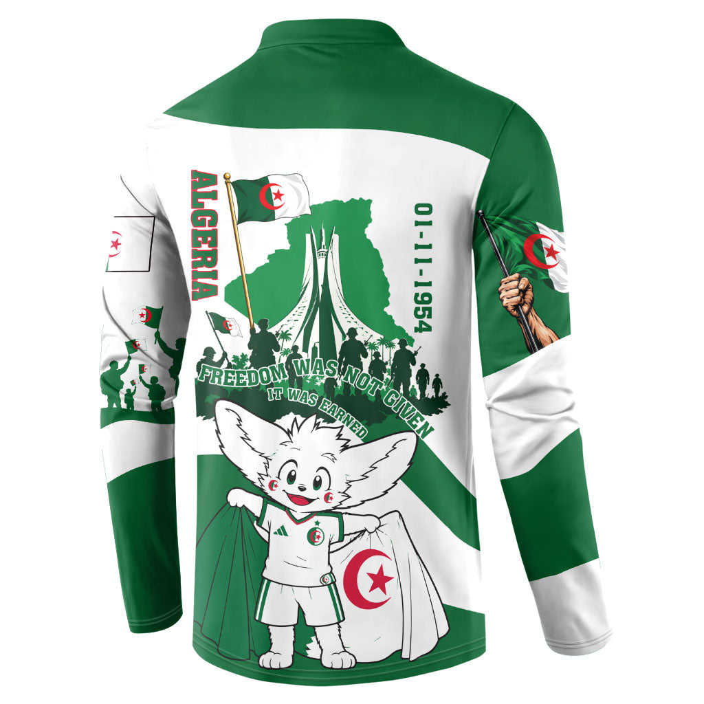 Algeria Revolution Day Button Sweatshirt Algerian Freedom Patriot - One Million And A Half Martyrs