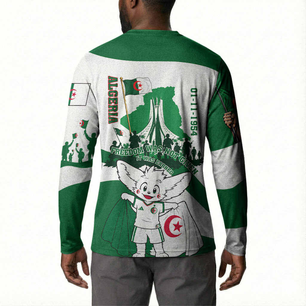 Algeria Revolution Day Button Sweatshirt Algerian Freedom Patriot - One Million And A Half Martyrs