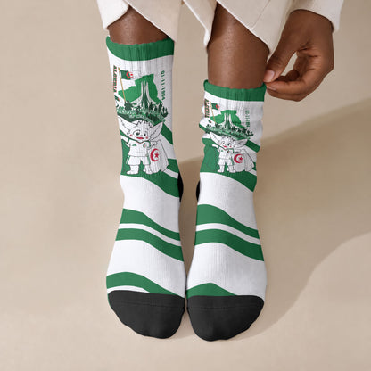 Algeria Revolution Day Crew Socks Algerian Freedom Patriot - One Million And A Half Martyrs