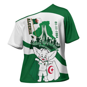 Algeria Revolution Day Cross Shoulder Shirt Algerian Freedom Patriot - One Million And A Half Martyrs