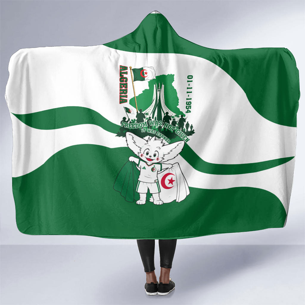 Algeria Revolution Day Hooded Blanket Algerian Freedom Patriot - One Million And A Half Martyrs