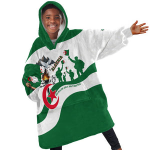 Algeria Revolution Day Kid Wearable Blanket Hoodie Algerian Freedom Patriot - One Million And A Half Martyrs