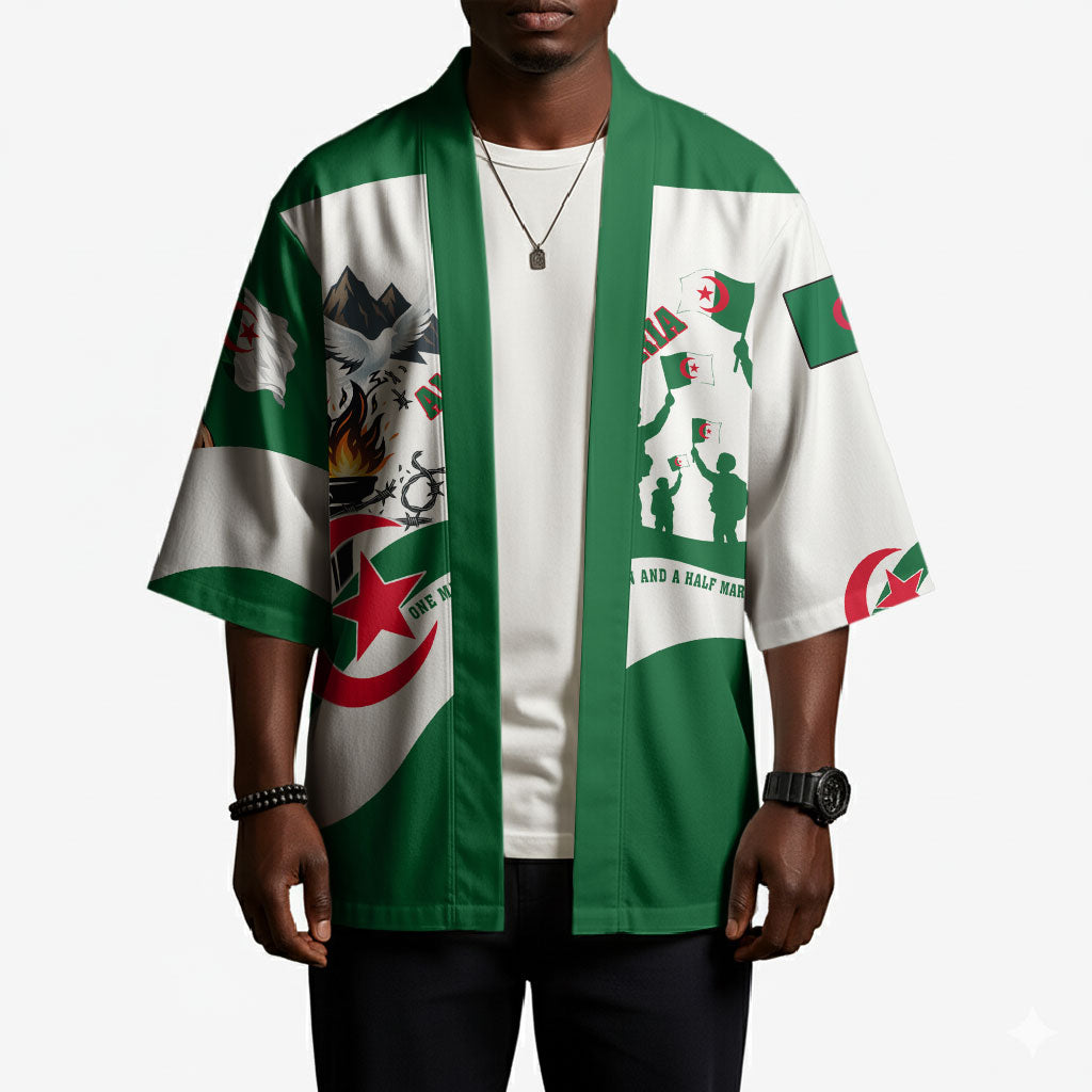Algeria Revolution Day Kimono Algerian Freedom Patriot - One Million And A Half Martyrs