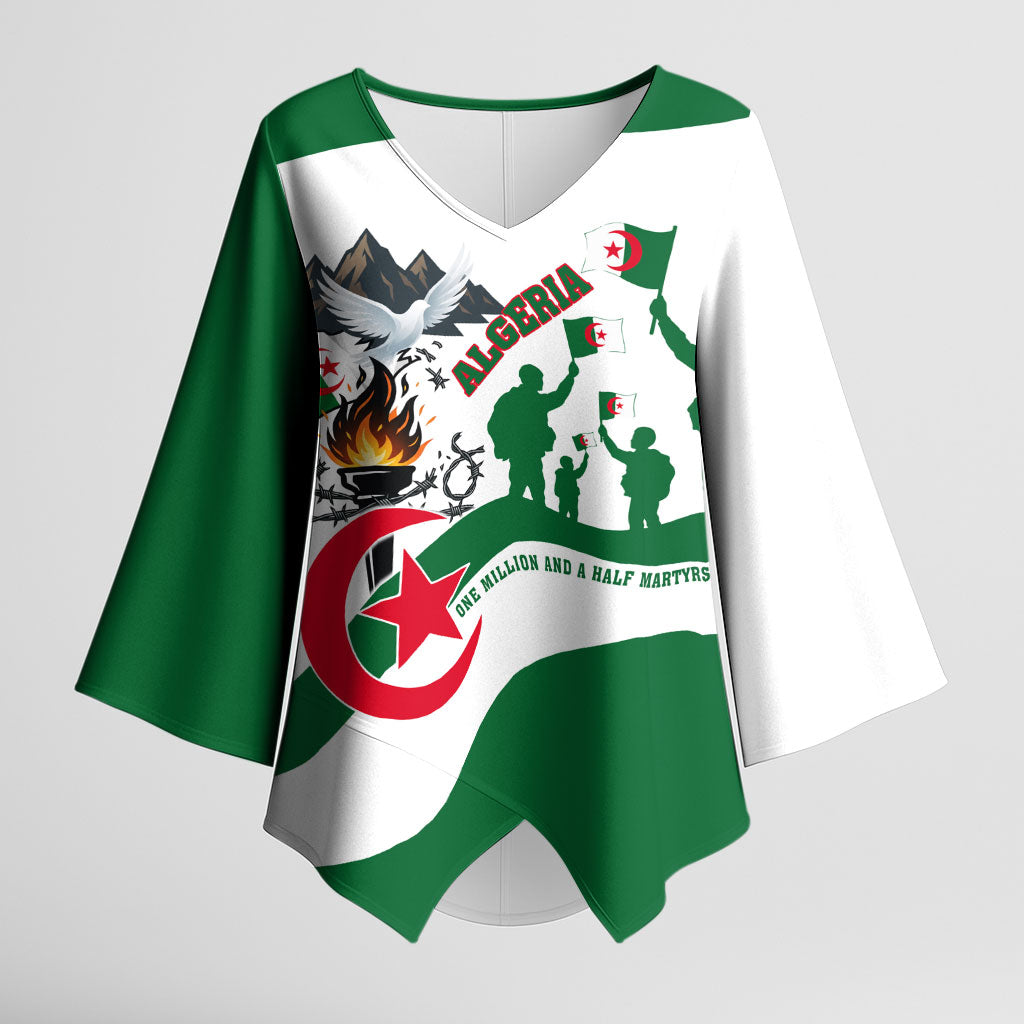 Algeria Revolution Day Kimono Sleeve Blouse Algerian Freedom Patriot - One Million And A Half Martyrs