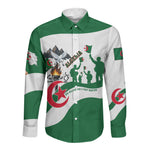 Algeria Revolution Day Long Sleeve Button Shirt Algerian Freedom Patriot - One Million And A Half Martyrs